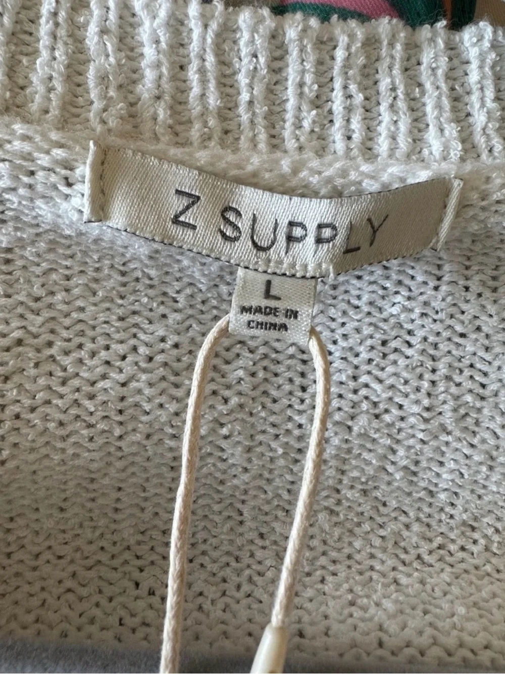 Z Supply 'Paradise' Colorblock Crewneck Sweater L Summer Vacation
